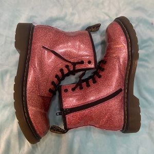 Doc marten boots pink glitter dr martens